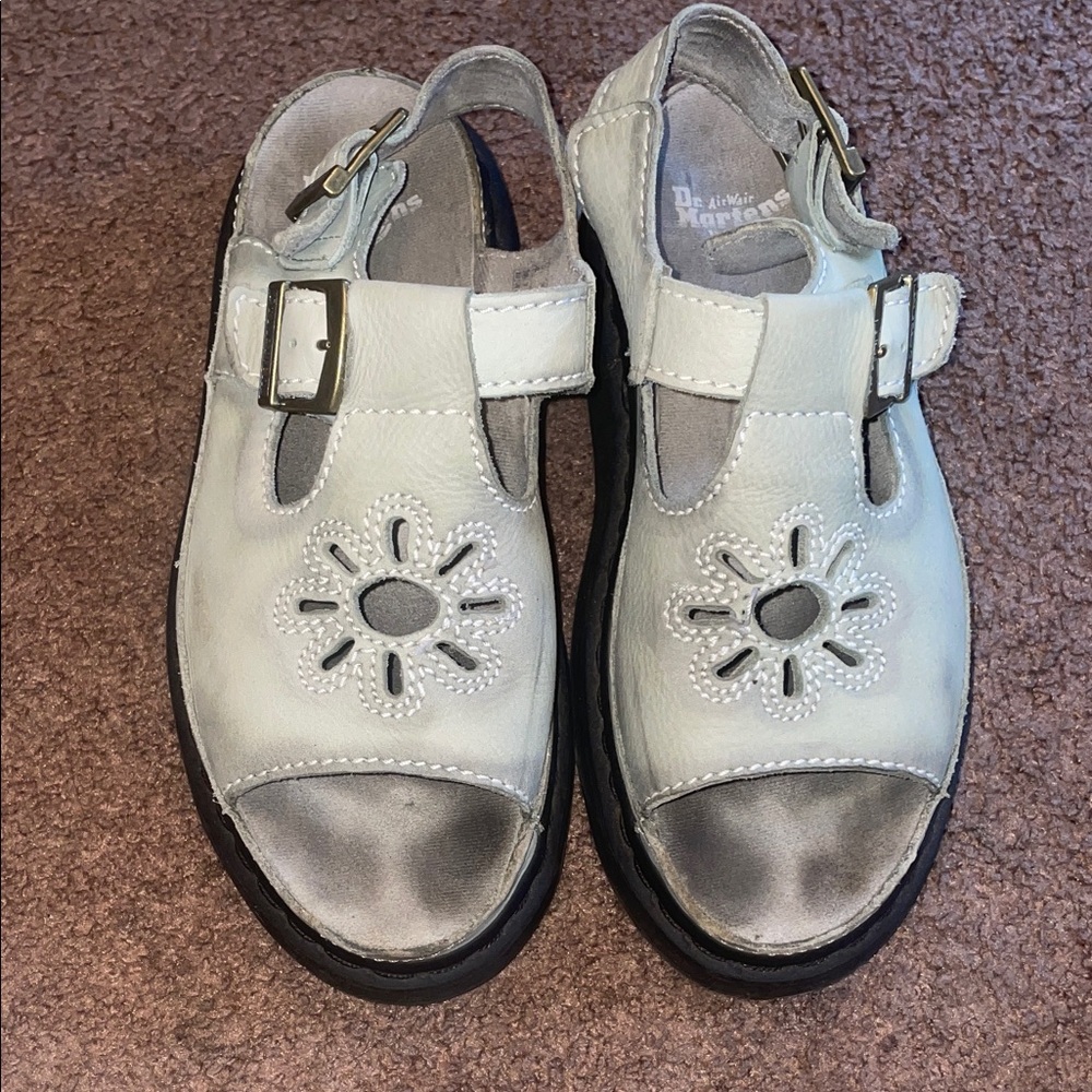 Dr. Martens Platform Dunnet Sandals with Flower Design